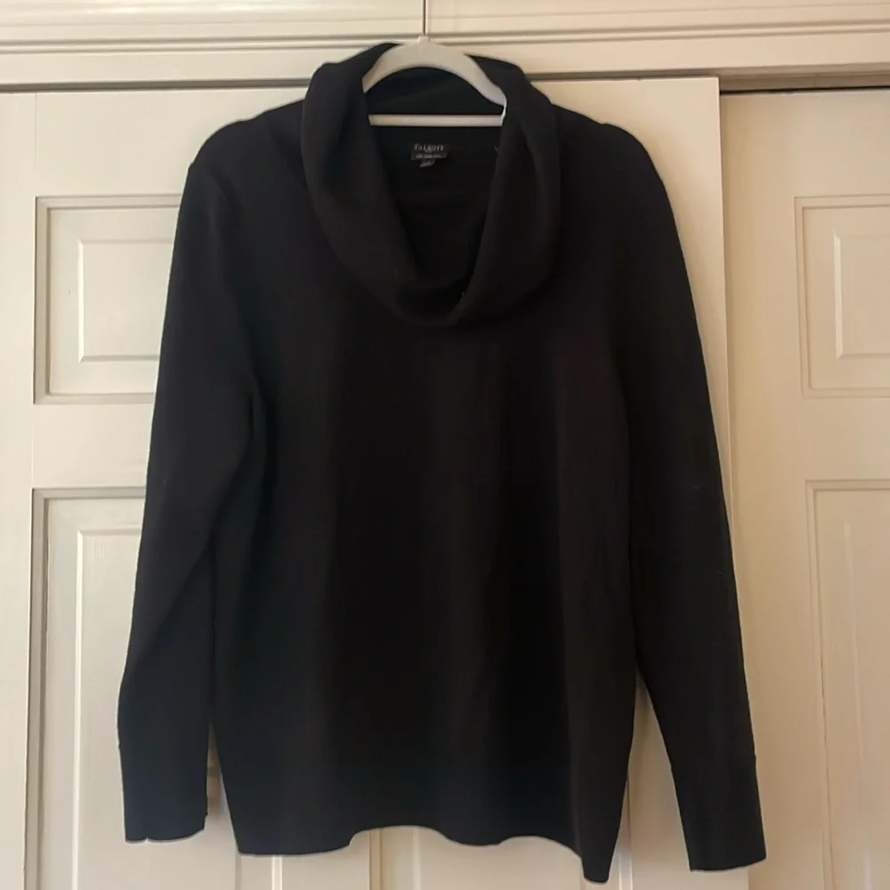 Talbots woman’s Black Merino Wool Cowl neck Sweater - Picture 1 of 14
